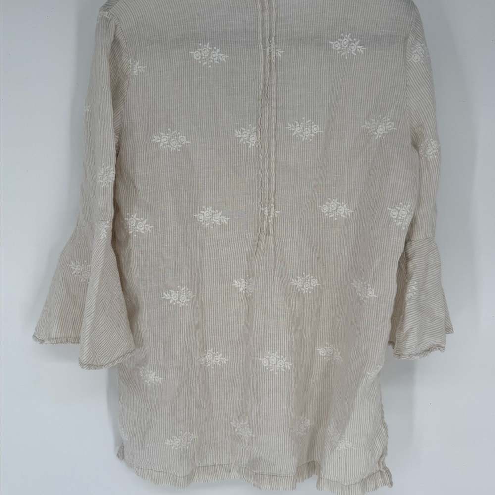 St. Tropez Beige Floral Embroidered Tunic - Picture 4 of 4